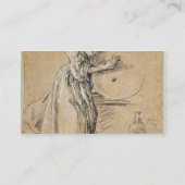 Wein-pourer mit einer Karte des jungen Mannes (Rückseite)