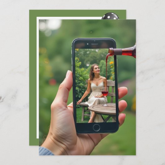 Wein Pouring 21. Geburtstag Party Einladung (Vorne/Hinten)