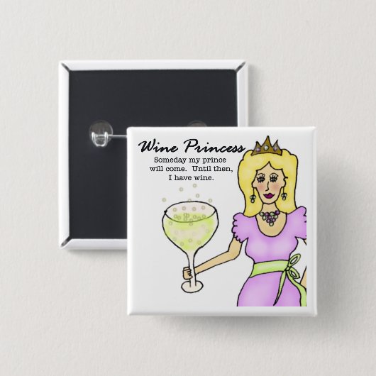Wein-Prinzessin Button (Vorne & Hinten)