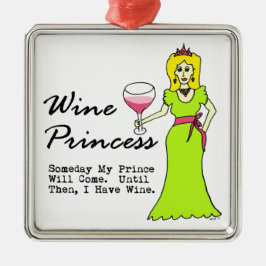 Wein-Prinzessin "eines Tages mein Prinz Will Come Silbernes Ornament