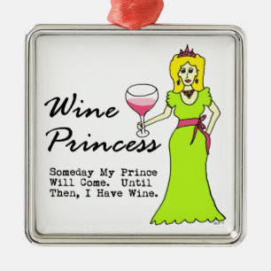 Wein-Prinzessin "eines Tages mein Prinz Will Come Silbernes Ornament