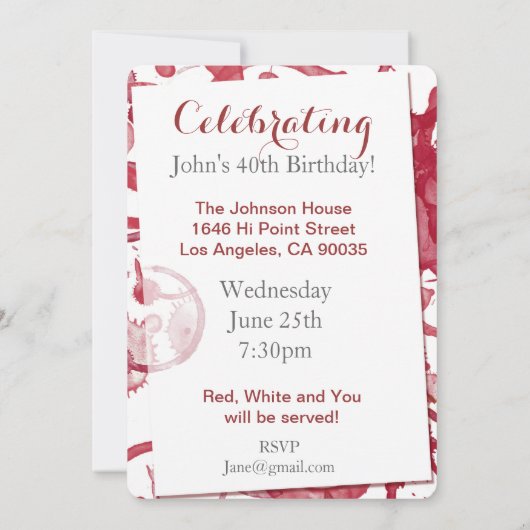 WEIN-PROBIEREN-PARTY EINLADUNG (Rückseite)