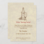 Wein-Probieren-Party Einladung (Vorne/Hinten)