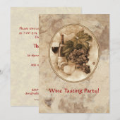 Wein-Probieren-Party Einladung (Vorne/Hinten)
