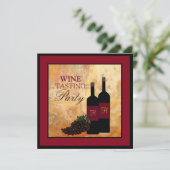 Wein-Probieren-Party Einladung (Stehend Vorderseite)