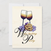 Wein-Probieren-Party Einladung (Vorderseite)