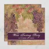 Wein-Probieren-Party Einladung gealterter (Vorne/Hinten)