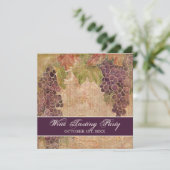 Wein-Probieren-Party Einladung gealterter (Stehend Vorderseite)