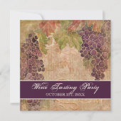 Wein-Probieren-Party Einladung gealterter (Vorderseite)