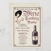 Wein-Probieren-Party Einladungen (v.1) (Vorne/Hinten)