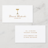 Wein-Probierensommelier-Barkeeper-schlichtes Weiß Visitenkarte (Vorne/Hinten)