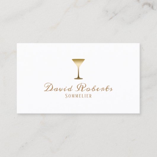 Wein-Probierensommelier-Barkeeper-schlichtes Weiß Visitenkarte (Vorderseite)