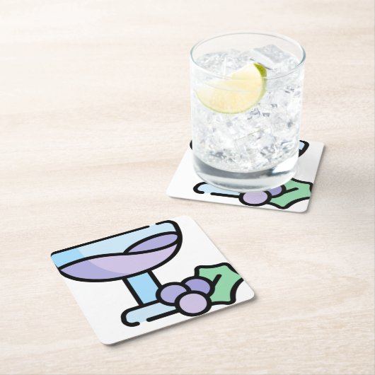 Wein Rechteckiger Pappuntersetzer (Vor Ort)