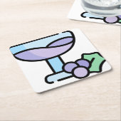 Wein Rechteckiger Pappuntersetzer (angewinkelt)