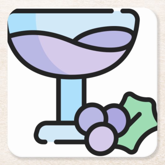 Wein Rechteckiger Pappuntersetzer (Vorderseite)