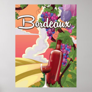 Wein-Reiseplakat Bordeaux-Frankreichs Vintages Poster
