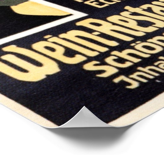 WEIN Restaurant Volkstheater 1908 Alte Deutsche An Poster (Ecke)