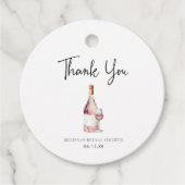 Wein Rosa Brautparty Geschenkanhänger (Vorderseite)