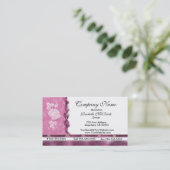 Wein-rosa weiße Stickerei-Rosen-Geschäfts-Karten Visitenkarte (Stehend Vorderseite)