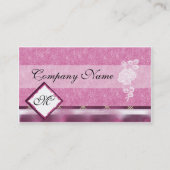Wein-rosa weiße Stickerei-Rosen-Geschäfts-Karten Visitenkarte (Rückseite)