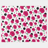 Wein-Rosé-Grün-Punkte-Grafikmuster Modern Fleecedecke (Vorderseite (Horizontal))