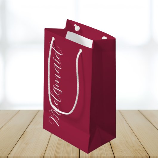 Wein Rot Stilisierte SkriptWedding Bridesmaid Kleine Geschenktüte