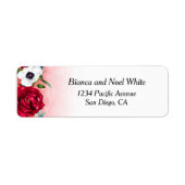 Wein Rot Weiß floral Absenderadresse (Vorne)