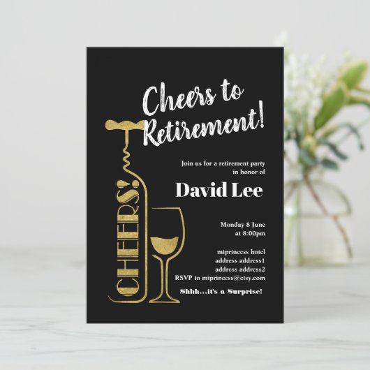 Wein, Ruhestand bejubeln, Einladung (Stehend Vorderseite)