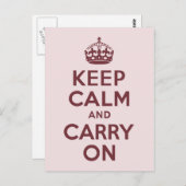 Wein ruhig halten und weiter tragen postkarte (Vorne/Hinten)