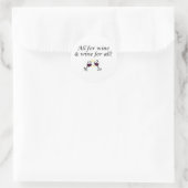 Wein! Runder Aufkleber (Tasche)