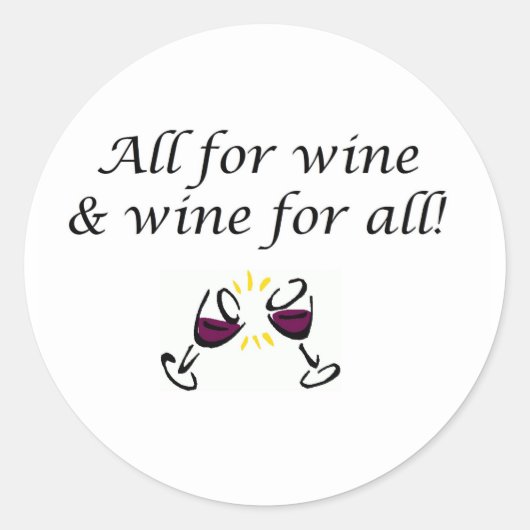 Wein! Runder Aufkleber (Vorderseite)