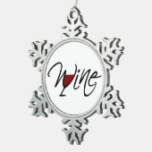 WEIN SCHNEEFLOCKEN Zinn-Ornament (Rechts)