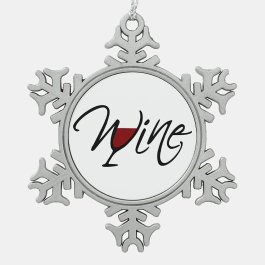 WEIN SCHNEEFLOCKEN Zinn-Ornament (Vorderseite)