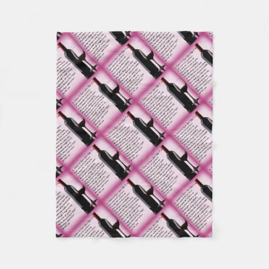 Wein-   Schwägerin-Gedicht Fleecedecke (Vorderseite)