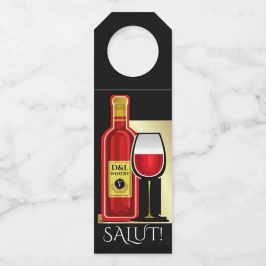 Wein - Siehe Rückseite - Flaschenanhänger (Vorderseite)