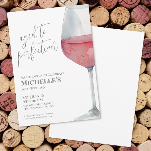 Wein Simple 60. Geburtstagsparty Einladung