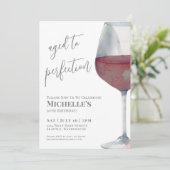 Wein Simple Fünfzigster 50. Geburtstagsparty Einladung (Stehend Vorderseite)