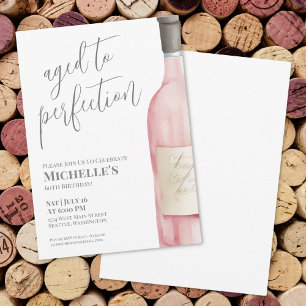 Wein Simple Sechzigster 60. Geburtstag Party Einladung