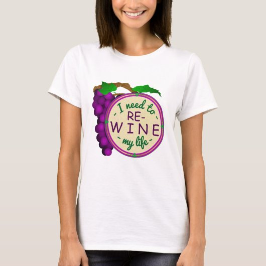 Wein-Snob lustiger Re-Wein mein Leben-Wortspiel T-Shirt (Vorderseite)