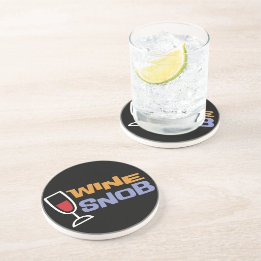 Wein-Snob-Untersetzer Sandstein Untersetzer (Seite)