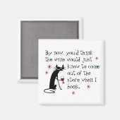 Wein sollte lustiges Zitat mit Katze kennen Magnet (Vorderseite/Rückseite)