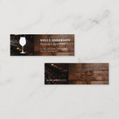 Wein Sommelier | Holz Mini Visitenkarte (Vorne/Hinten)