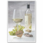 Wein Sommelier Wein Lover Flasche Traubendesign Aufkleber (Vorderseite)