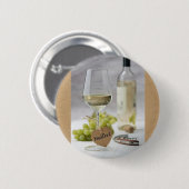 Wein Sommelier Wein Lover Flasche Traubendesign Button (Vorne & Hinten)