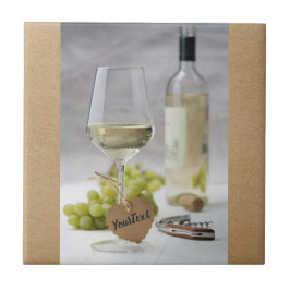 Wein Sommelier Wein Lover Flasche Traubendesign Fliese