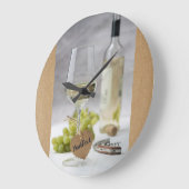 Wein Sommelier Wein Lover Flasche Traubendesign Große Wanduhr (Winkel)