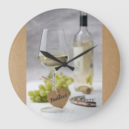 Wein Sommelier Wein Lover Flasche Traubendesign Große Wanduhr