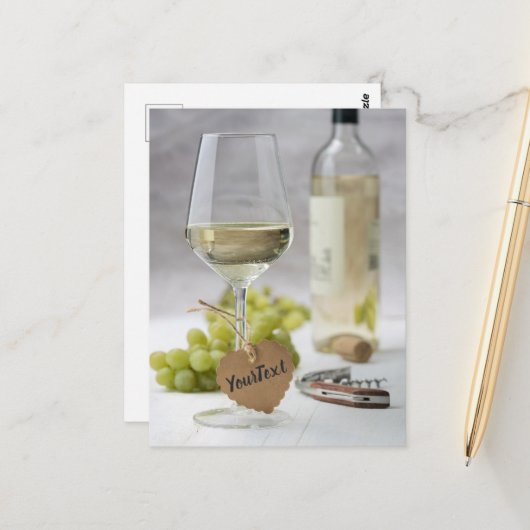 Wein Sommelier Wein Lover Flasche Traubendesign Postkarte (Vorderseite/Rückseite Beispiel)