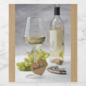 Wein Sommelier Wein Lover Flasche Traubendesign Weinetikett (Einzelnes Label)