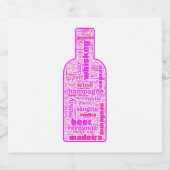Wein & Sparkling Wine Labels - Word Cloud Schaumweinetikett (Einzelnes Label)